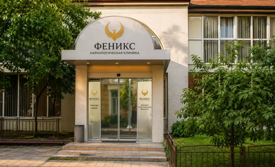 Вход в наркологическую клинику «Феникс» в Судаке